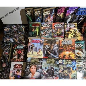 Mixed Lot Star Wars VHS Books And TCG Game Movies DVD Collectibles